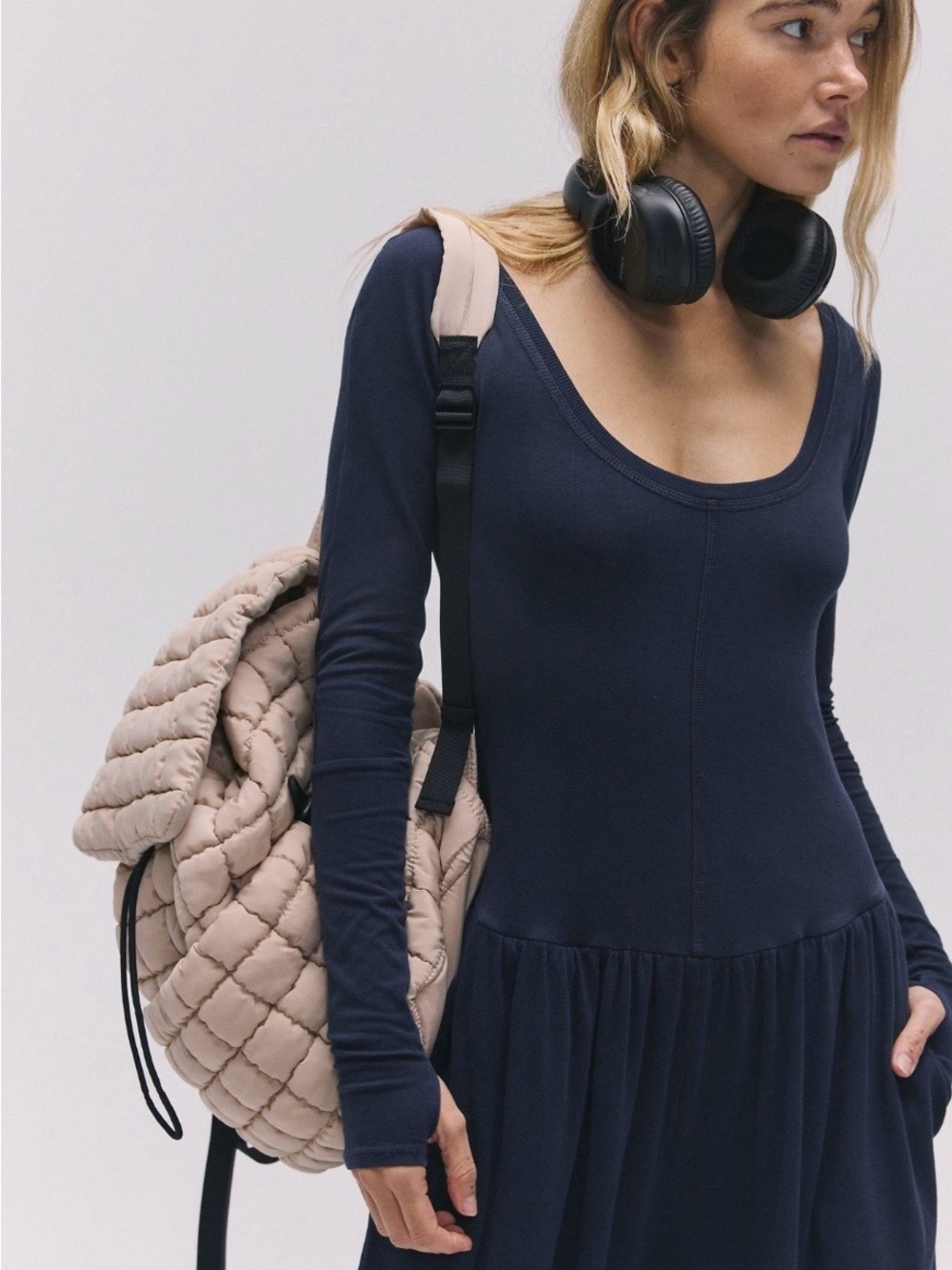 Free People movement Wide-Leg black Jumpsuit with Scoop Neck - Picture 2 of 7